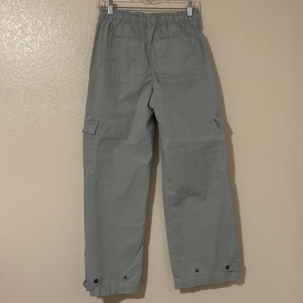 So Wide Leg Cargo Pants Light Blue Drawstring Stretch Waist Size M - Picture 2 of 7